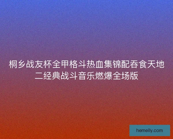 桐乡战友杯全甲格斗热血集锦配吞食天地二经典战斗音乐燃爆全场版