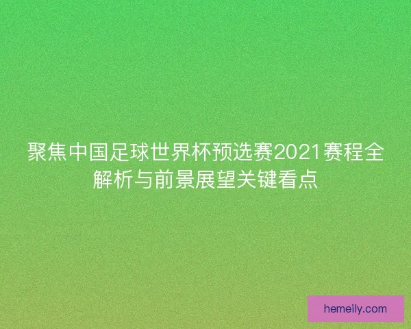 聚焦中国足球世界杯预选赛2021赛程全解析与前景展望关键看点